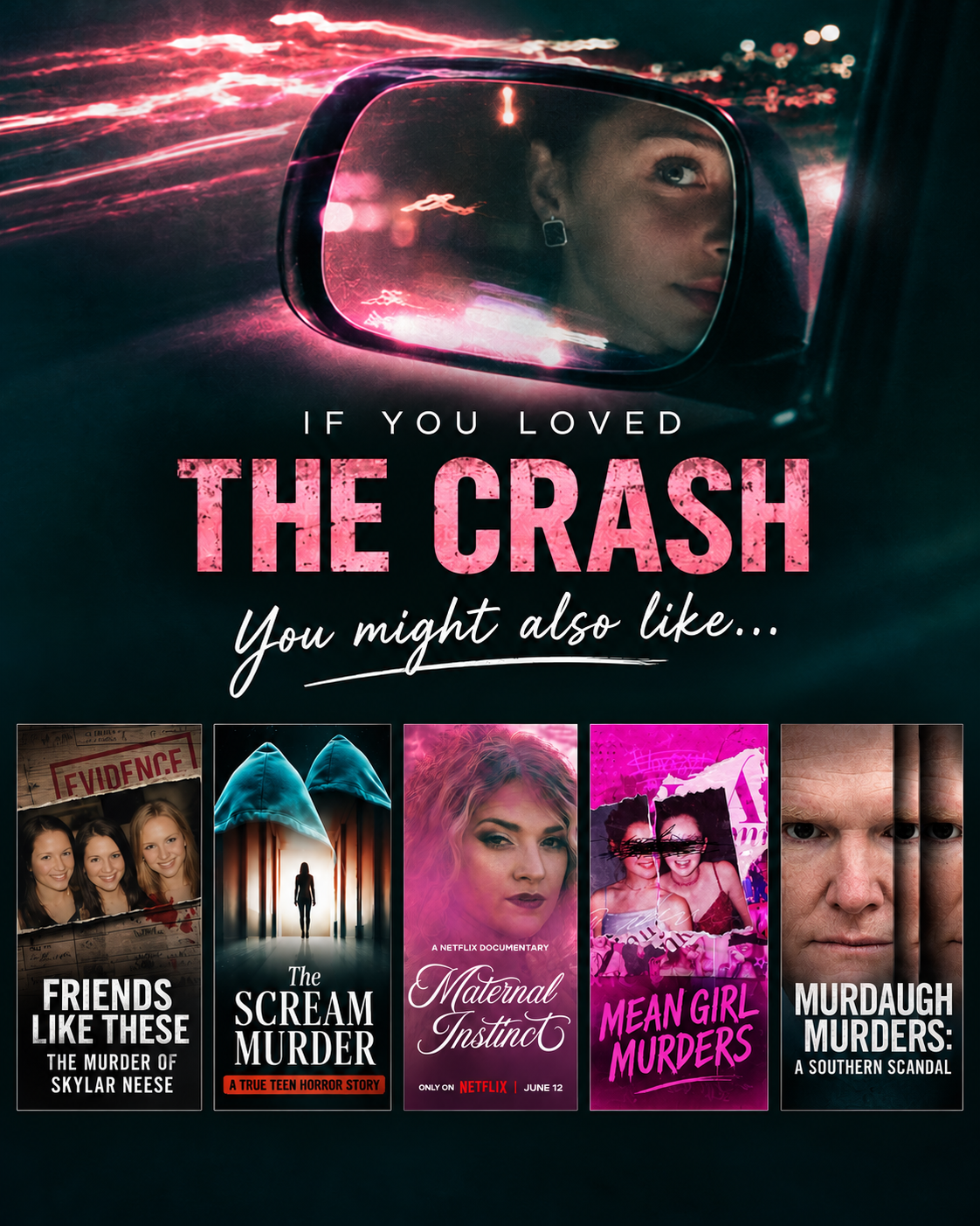 If you loved The Crash: Friends Like These, The Scream Murder, Maternal Instinct, Mean Girl Murders and Murdaugh Murders: A Southern Scandal.